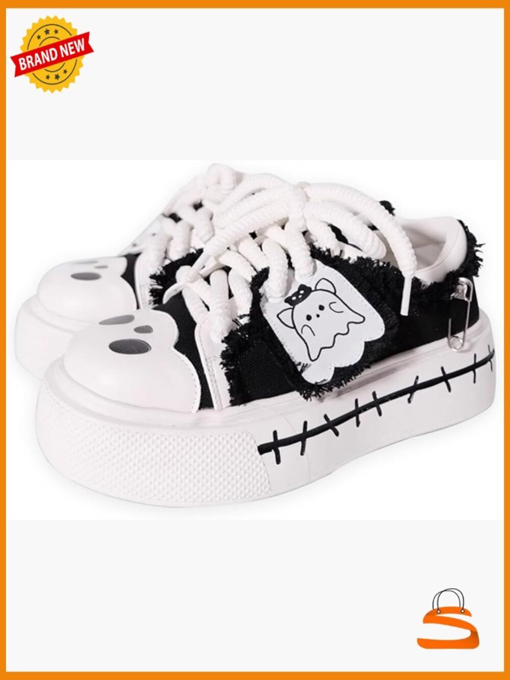 Y2K Goth Platform Canvas Sneakers Chunky Sole Retro Punk Shoes